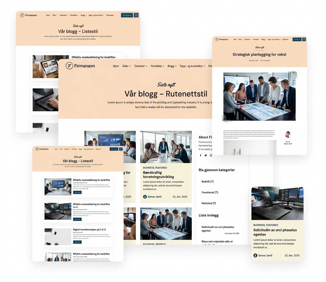 blogg-for-bedrift Start din egen blogg med denne attraktive blogglayouten.