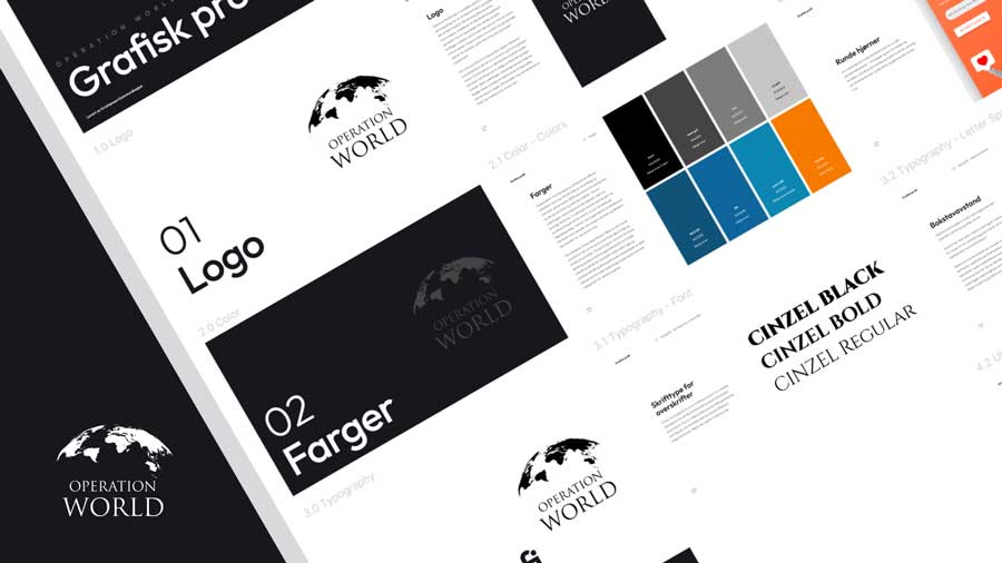 Visuell profil for en bedrift med beskrivelse av logo, fargepalett og typografi